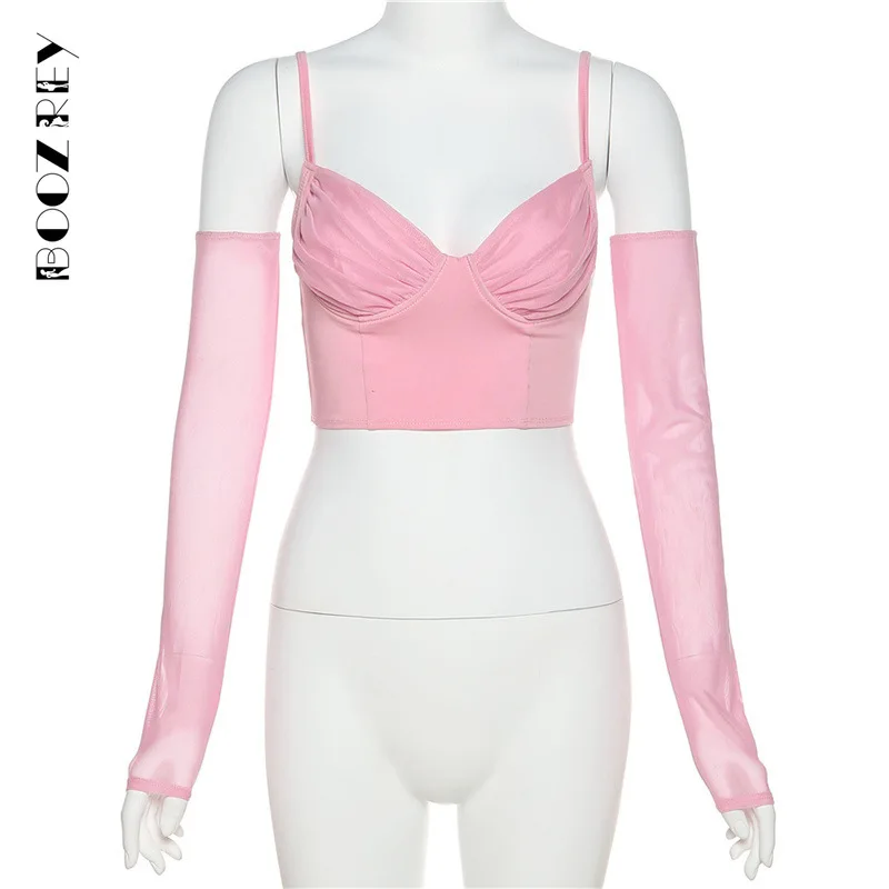 BoozRey 2022 летний женский короткий топ с открытыми плечами и V-образным вырезом -