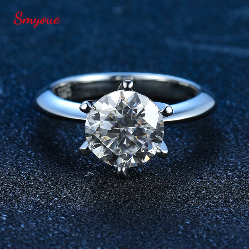 Кольцо Smyoue с муассанитом 925 карат обручальное кольцо бриллиантом ореолом для