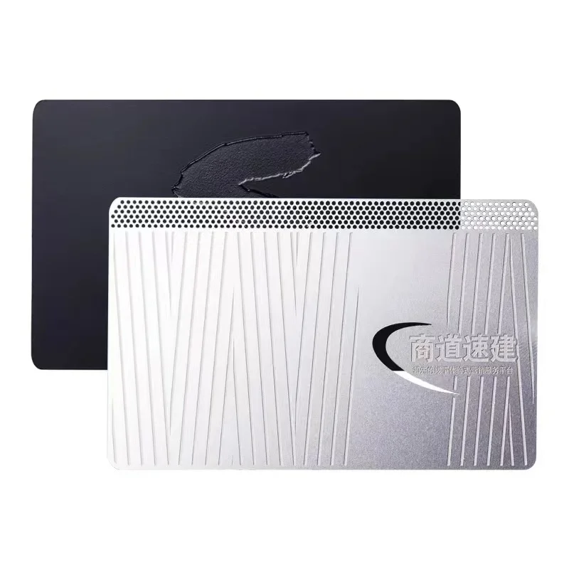 

customed design Customized Cheap Black Sliver Metal Credit Bank Card Size Vip Member Laser Engraving Metal Business Cards Metal
