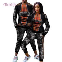 new african couple clothing sportsuit spring aututmn african clothes top and pant lovers sportsets wyq518
