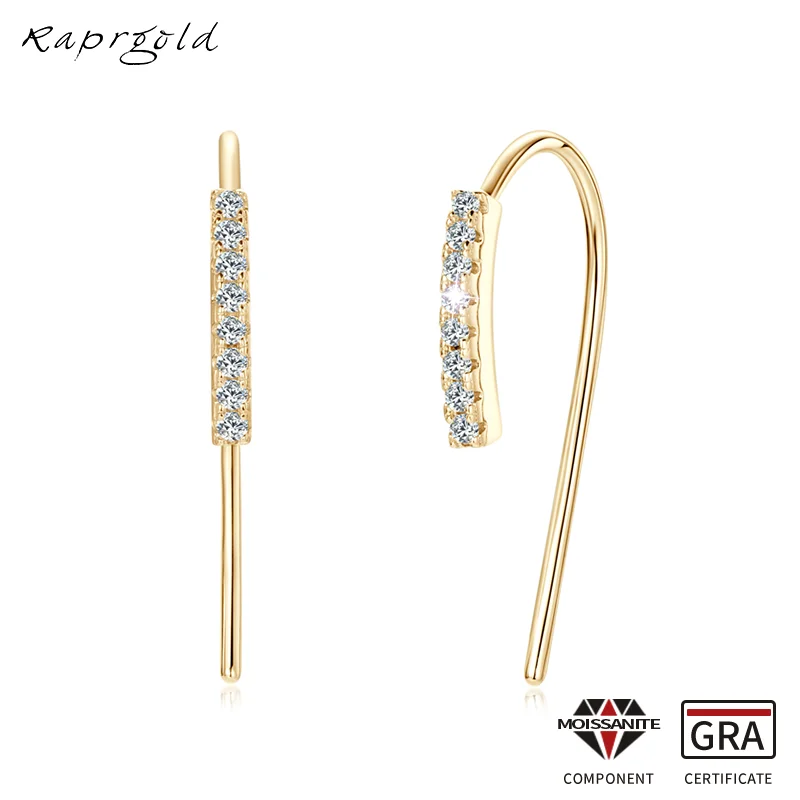 RAPRGOLD серьги-гвоздики с муассанитом для женщин настоящее серебро 925 пробы