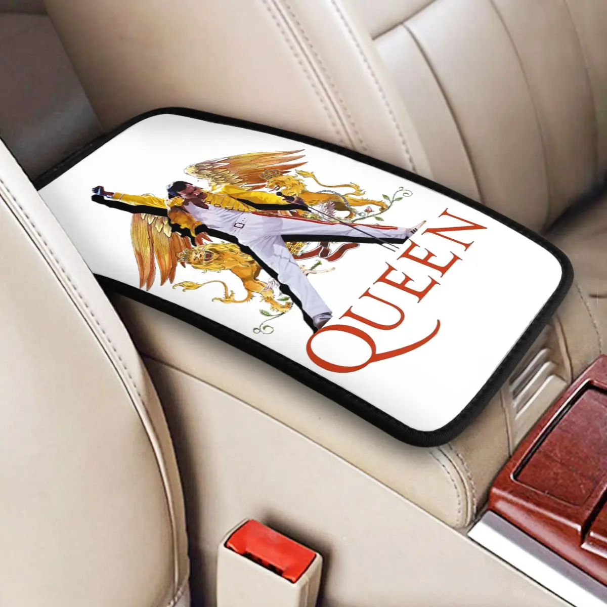 

Soft Freddie Mercury Rock Queen Car Armrest Box Pad Non-Slip Center Console Cover Mat Interior Accessories