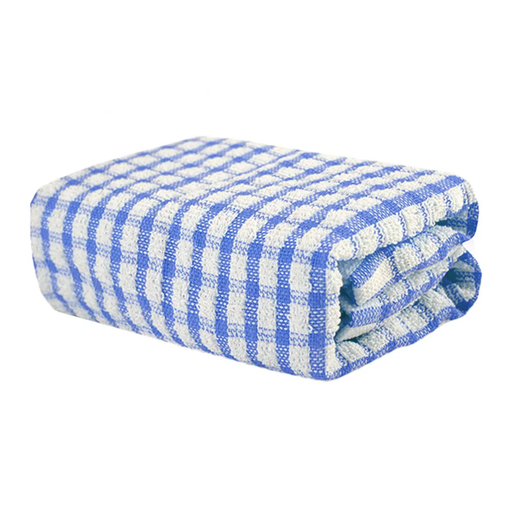 S Yellow 38x69cm 8pcs Absorbent Bar Cloth Blue Dish Cloths Kitchen Towel Machine Washable
