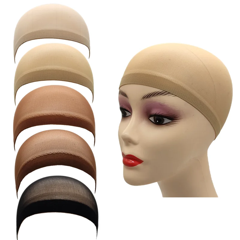 

2pcs/bag Ventilated Nylon Mesh Nude Stocking Wig Cap Hairnets Stretchy Close End Super Extra Thin Skin Breathable Wig Cap