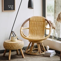 Indonesia real rattan rattan chair swivel single back chair living room furniture weaving