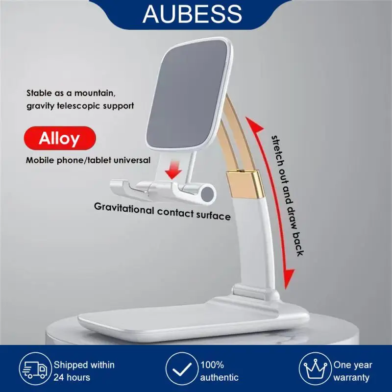 

General Mobile Phone Holder Support Multi-angle Adjustment More Stable Desktop Bracket Foldable Lifting Abs Zinc Alloy Silicone