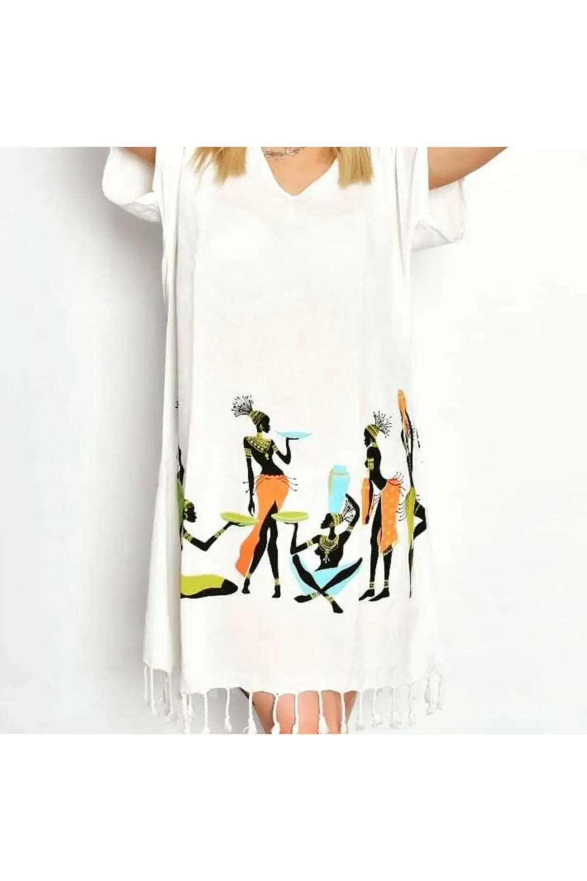 

Women's Pareo White Beach Dress African Women Swimwear Dress Sexy Tunic Suit Beachwear Female Beach Bikini Cover