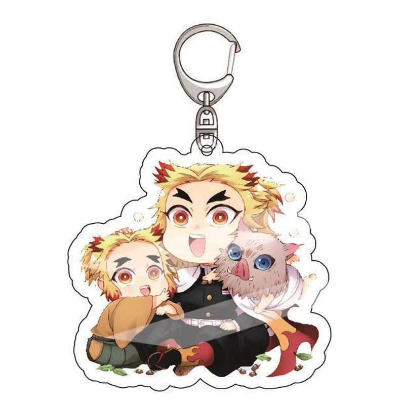 

Anime Demon Slayer Women Men Keychains Cartoon Figure Acrylic Key Chain Ring Jewelry Kamado Nezuko Demon Slaying Corps Keyring