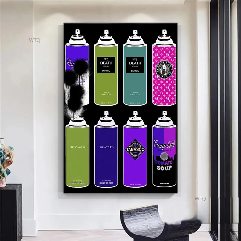 

Modern Campbells Condensed Canvas Painting Abstract Posters and Prints Wall Art Pictures for Living Room Home Decor