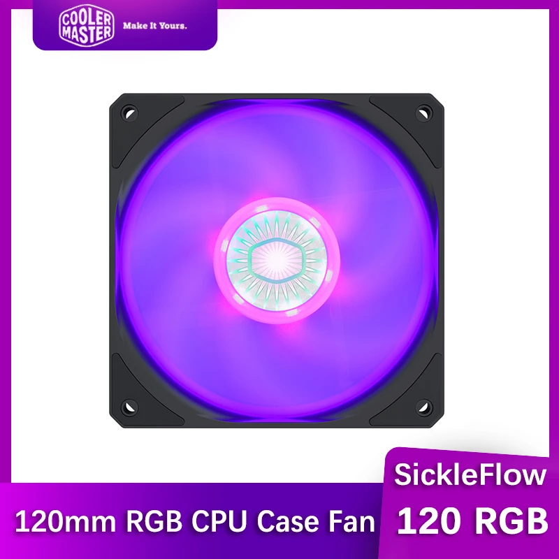 

Cooler Master SickleFlow 120 RGB Computer PC Case Fan 12V/4PIN RGB PWM Fan Quiet CPU Cooler Water Cooling Replace Fan