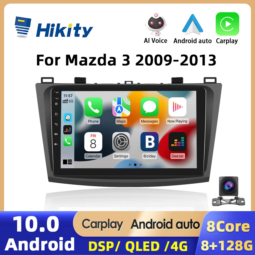 

Hikity Android 11 Car Radio For Mazda 3 2009-2013 Carplay Multimedia Video Player Autoradio GPS Navigation 2din Stereo no DVD