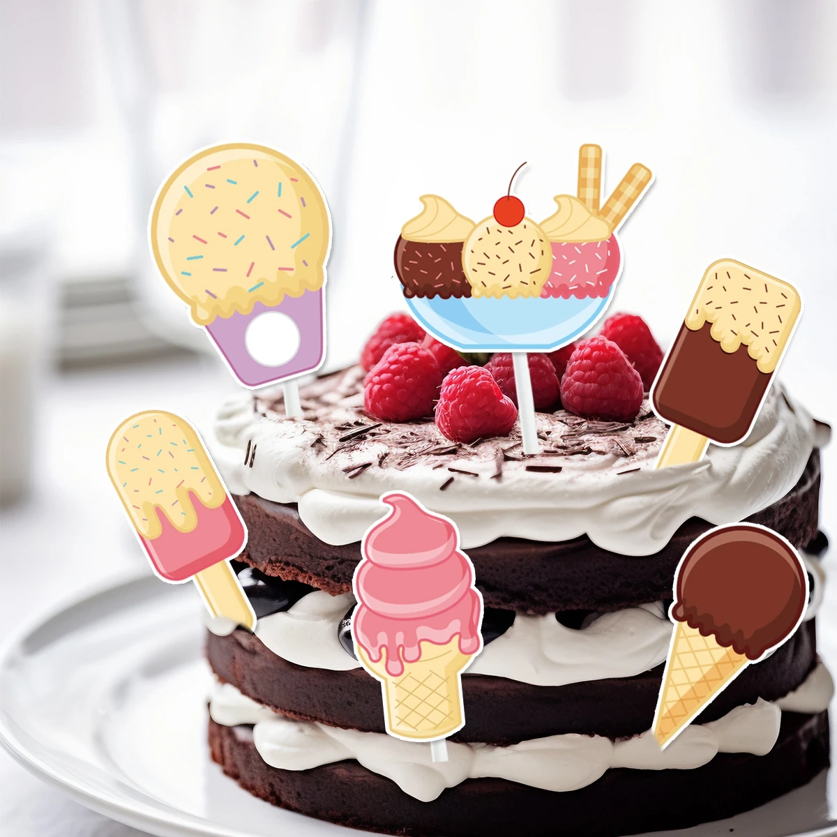 Мороженое оригинальные тематические топперы для кексов мороженое украшение дня