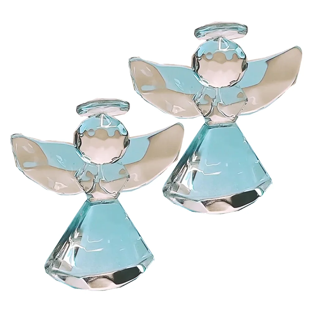 

2Pcs Creative Angel Housewarming Glass Angel Domestic Office Angel Decoration