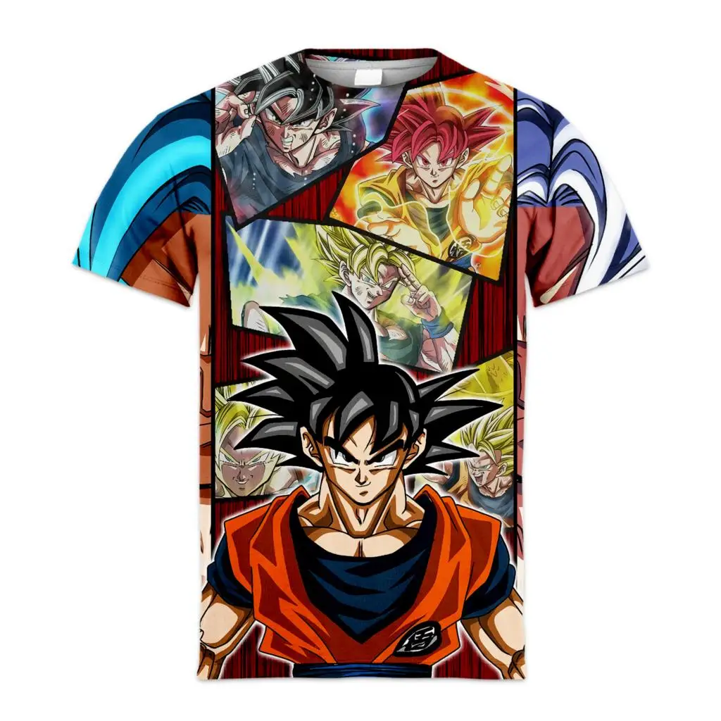 

Dragon Ball Short Sleeve T-Shirt Men'S Fashion Brand 3d Printed Short Sleeve Trend Wukong Animation Children'S Couple Clothes