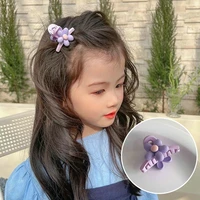 purple flower love cute soft shark clip head children girls bangs clip ornament hair clips barrettes hairpins hair accessories