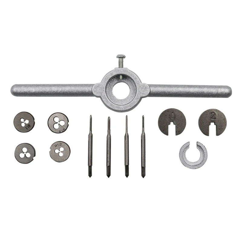 

1Set Mini HSS Metric Taps Dies Wrench Handle Kit M1-M1.6 Screw Thread Making New