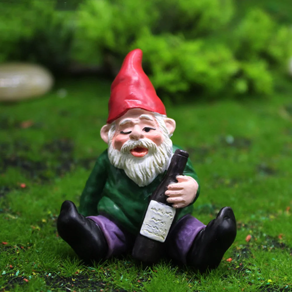 

Мини пьяные гномы, эльфы, украшения для сада, искусственные украшения, статуэтка из смолы