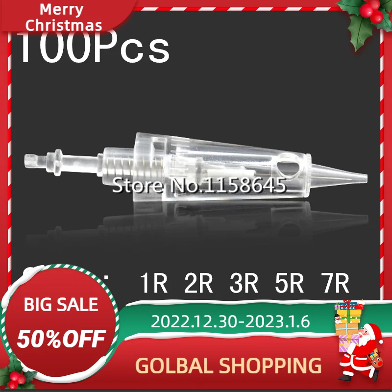 New 100Pcs Mixed Size Disposable Sterilized Professional Permanent Makeup Needles For Eyebrow Lip Liner Top 1R 2R 3R 5R 3F 5F