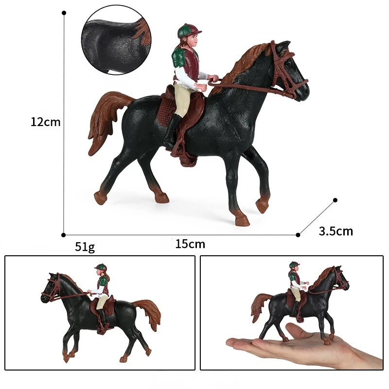 Модель животного лошади гонки полые джоки игрушка креативные Твердые фигурки