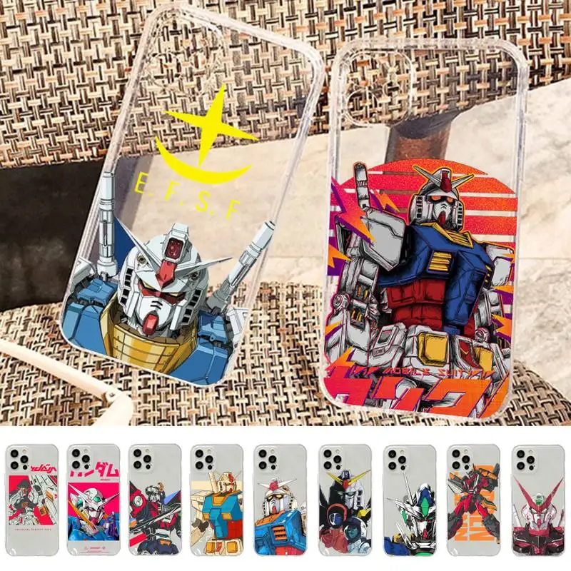 

YNDFCNB GUNDAM Robot Phone Case For iPhone 13 14 Pro Max XS XR 12 11 Pro 13 Mini 6 7 8 Plus Soft Clear Back Cover