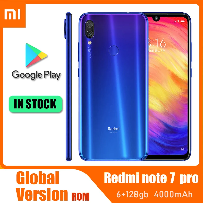 

Смартфон Xiaomi Redmi note 7 pro, 6 дюймов, 128 ГБ, Snapdragon 675, камера 48,0 МП, сканер отпечатка пальца, быстрая зарядка, 4,0