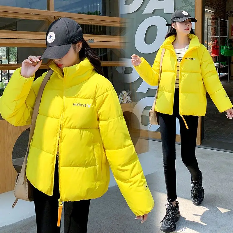 

Женская хлопковая куртка, зимнее утепленное пальто с хлебом, новая короткая свободная Студенческая одежда, 2022