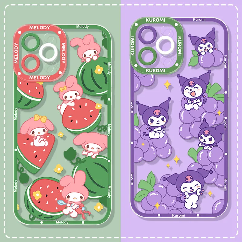 

Melody Kuromi Fruit Soft Silicone Case for Xiaomi Mi 13 Lite 12 12T 11T Pro 11 Ultra 10 10T POCO X5 X4 X3 NFC F5 F3 F4 GT M4