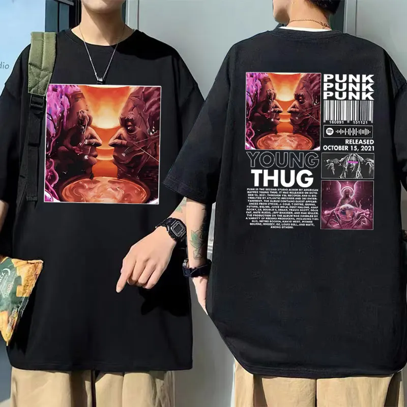 

Rapper Young Thug Punk Album Music T Shirt Men's Hip Hop Rap Style Tshirt Men Oversized Streetwear Male Pure Cotton Tops Tees