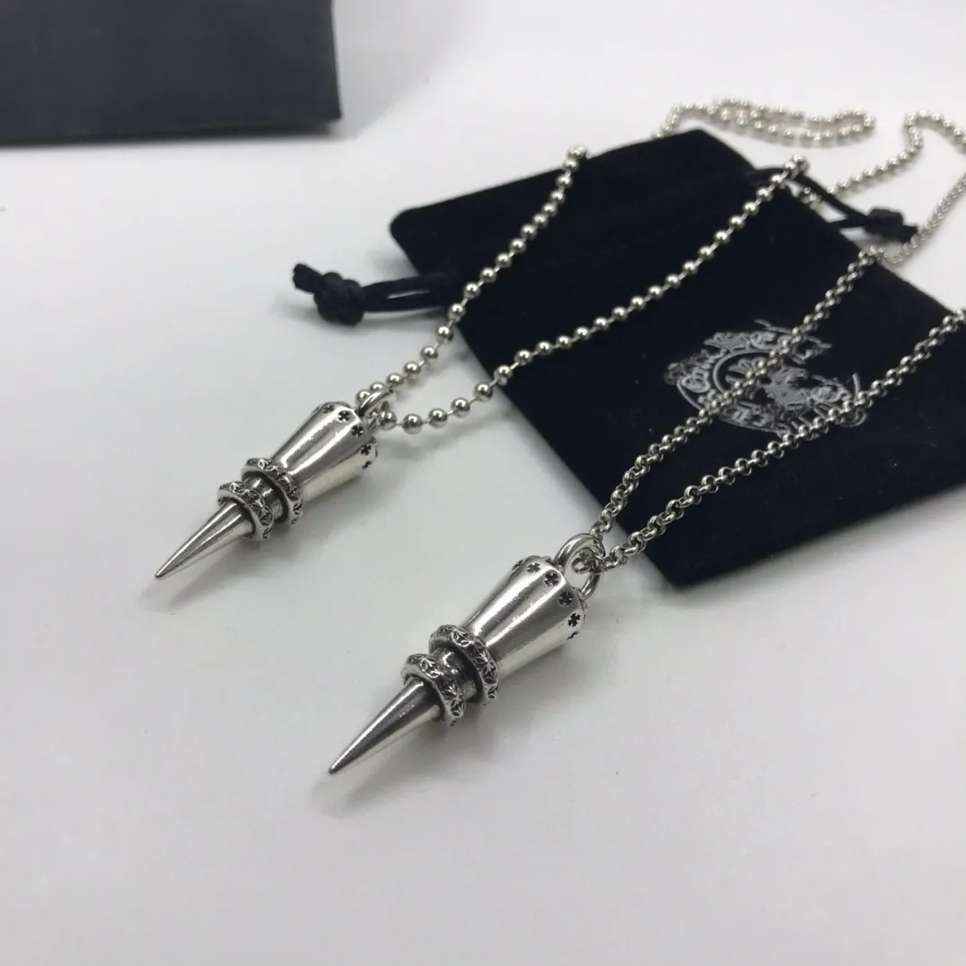 

European and American double ring Bullet Pendant Necklace