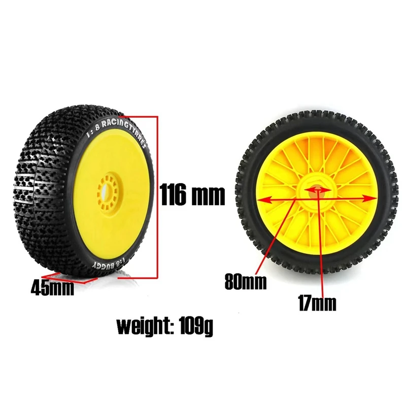 Шины 116 мм масштаб 1/8 для багги 17 Hex RC колесо и шина ARRMA Traxxas Redcat Team Losi Kyosho VRX Hobao HPI HSP |