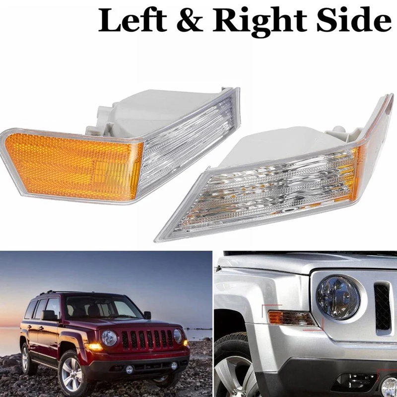 

Front LED Corner Lights Lamps Turn Signal Light No Bulb For Jeep Patriot 2007-2014 68004181AC 68004180AC