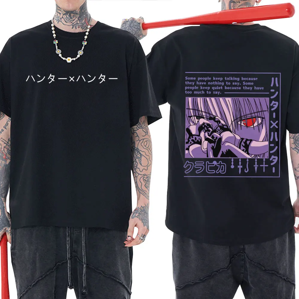 

Hunter X Hunter T-shirt Men's Short Sleeve Anime Manga Kurapika Eyes T Shirt Unisex Oversized Black T-shirts Tee Tops Streetwear