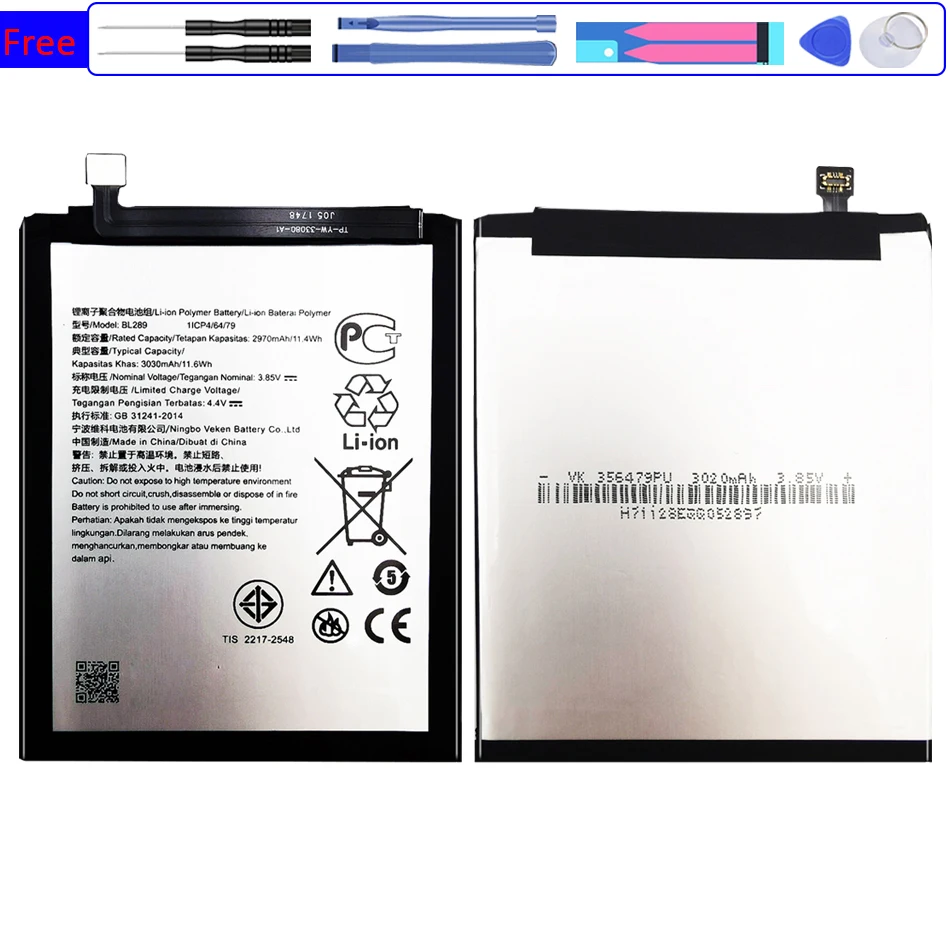 

Battery BL289 3030mAh For Lenovo K5 Play K5Play L38011 Mobile Phone Replacement Batteries Bateria