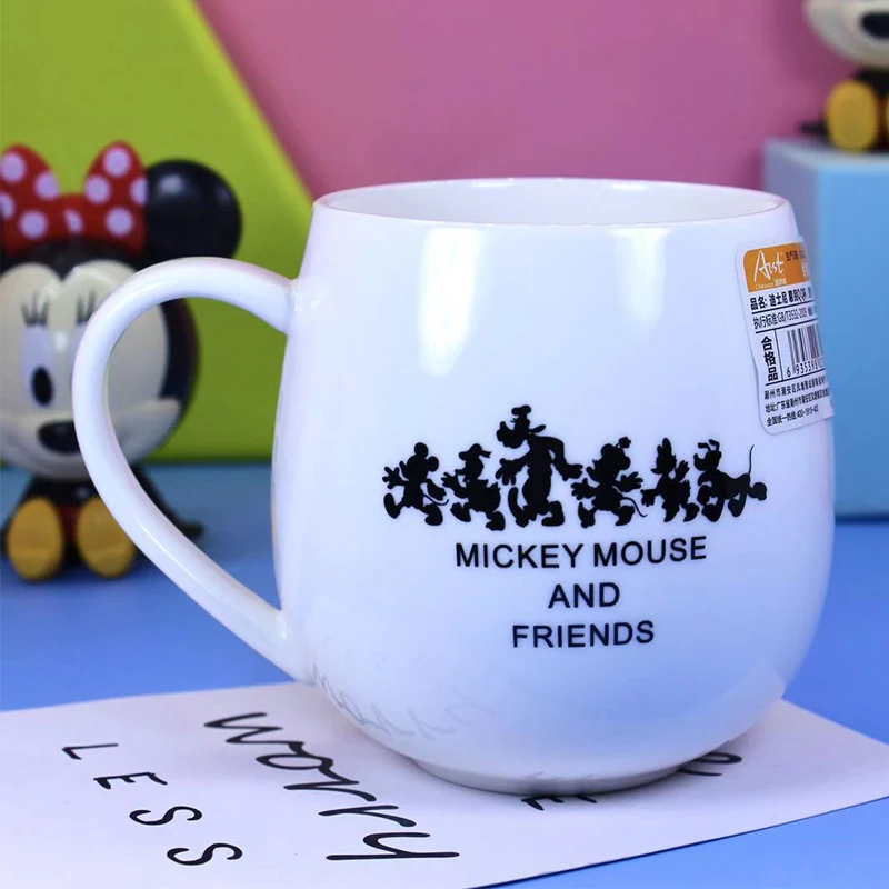 300ML Disney Cartoon Water Mug Mickey Minnie Ceramic MUG Office Coffee Milk Breakfast Cup Cute Delicate Gifts Wholesale images - 6