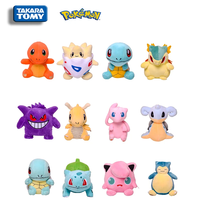 

TAKARA TOMY Pokemon Pikachu Dragonite Snorlax Lapras Gengar Umbreon Plush Toys Soft Stuffed Toy for Children Kids Gift