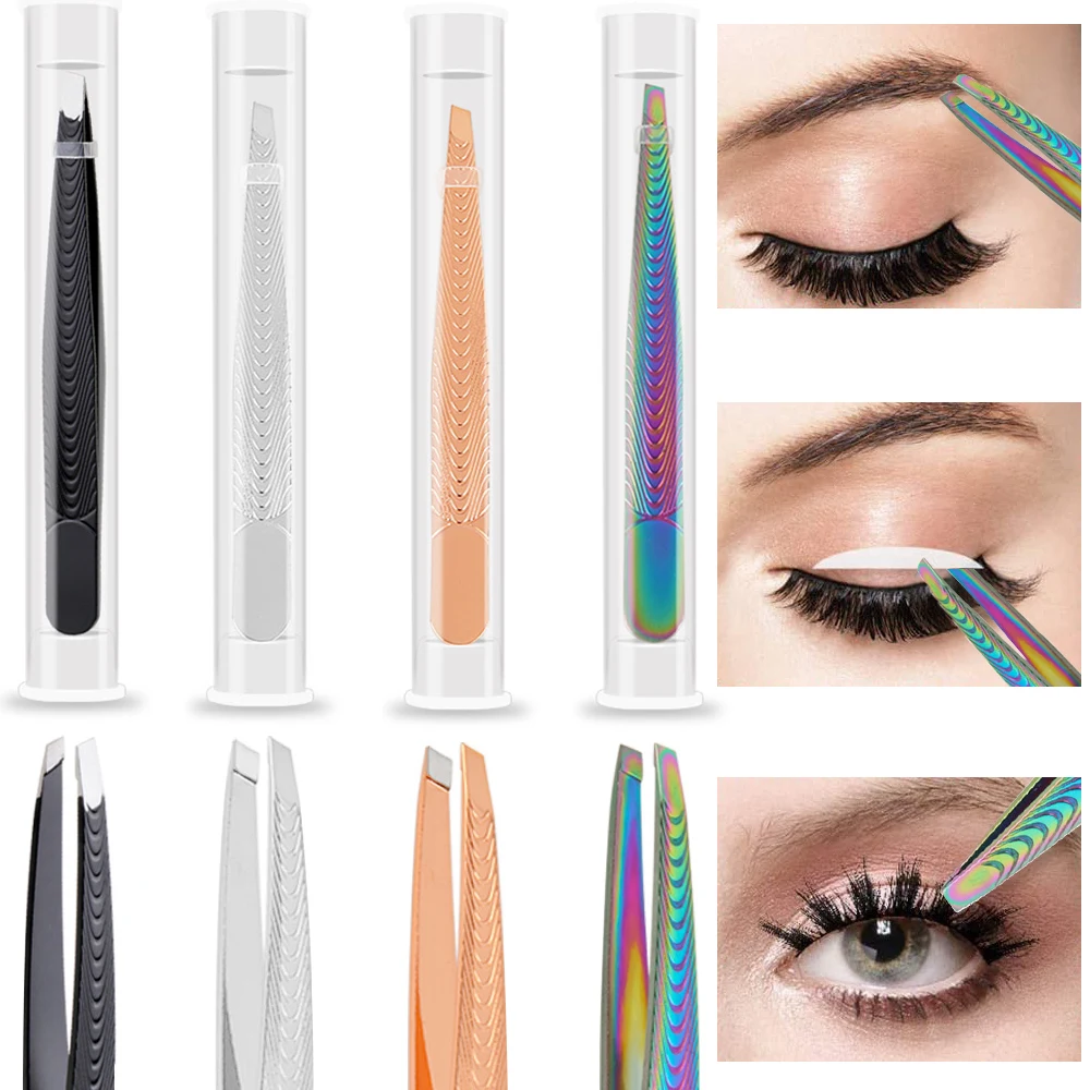 

1Pcs Eyebrows Tweezers Trimmer Professional Beard Eyelash Hair Removal Plucker Face Eye Brow Clip Forceps Women Makeup Tools