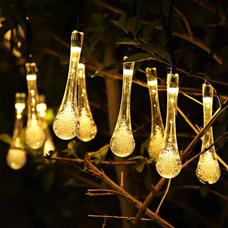

1.5/3/5m LED Outdoor Water Droplet Solar String Lights 10/20LEDs Fairy Garland Night Lamp Wedding Party Garden Decoration Light