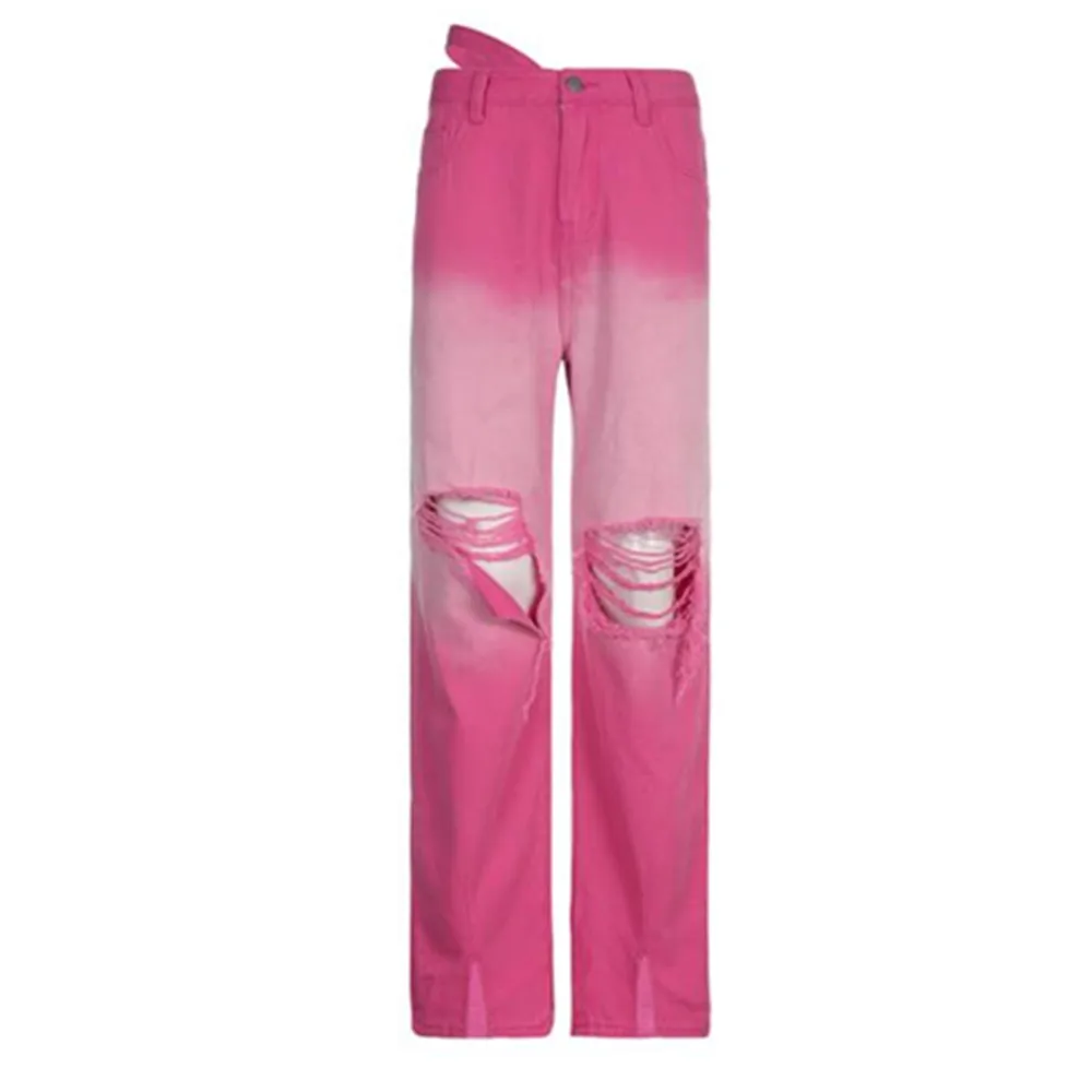 

Оранжевые брюки для женщин, прямые широкие джинсы с высокой талией, свободные брюки-карго, уличная одежда, винтажные джинсы для мам, женская ...