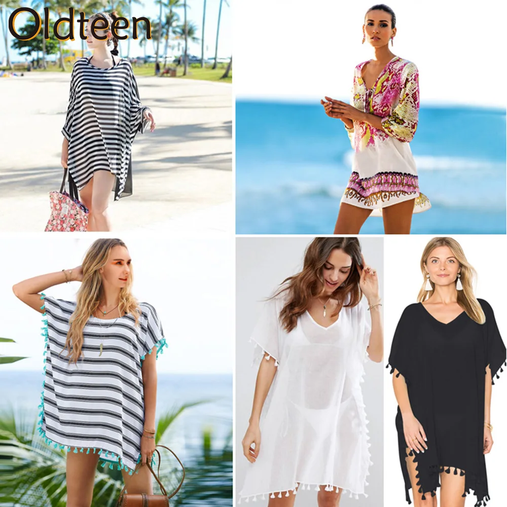 

Fashion Sexy See Through Bikini Cover-ups White Lace Tunic Women Summer Beach Wear Swim Suit Cover Up Transparent Mini Dress