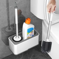 wall silicone toilet brush with holder organization storage white wc accessories modern bathroom accessories cleaning gadgets