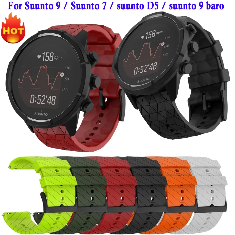 

New 24mm Strap Silicone Strap for Suunto 7 D5 Wristband Replacement Strap for Suunto 9 Spartan Sport Wrist HR Baro Smart Strap