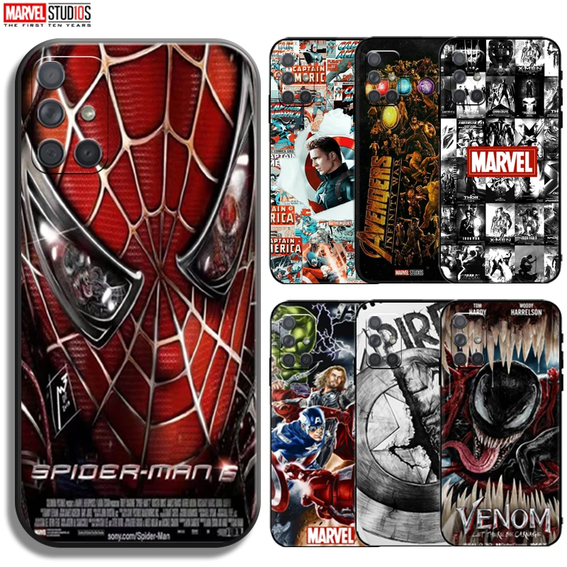 

Marvel Avengers Phone Case For Samsung Galaxy A71 A51 A31 A72 A52 A32 S10 S20 Plus S20 FE Black Back Silicone Cover Soft TPU