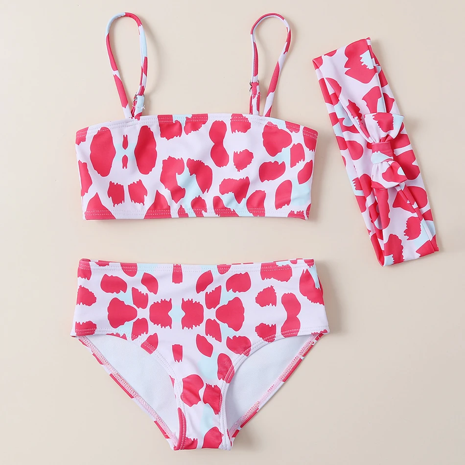 

Женский купальник, высококачественный купальник для девочек, комплект из двух предметов, Детский комплект бикини, купальный костюм для дет...