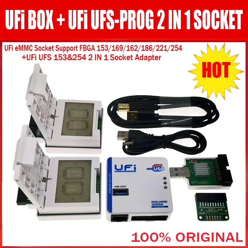 2023 новая оригинальная коробка UFI/UFi UFS-Prog / UFS 2 в 1 розетка (UFS BGA 153/254) UFi с поддержкой