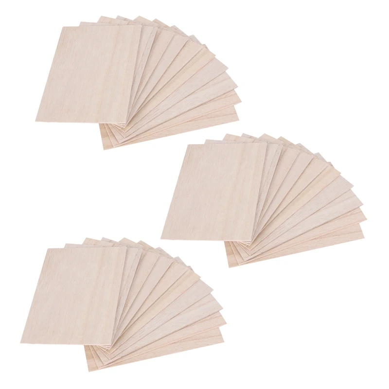 

30Pcs Balsa Wood Sheets Wooden Plate 150X100x2mm For House Ship Craft Model DIY