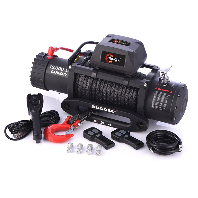 

DC 12000lb Synthetic Rope Winch 4x4 electric 12v winch atv Other Winches