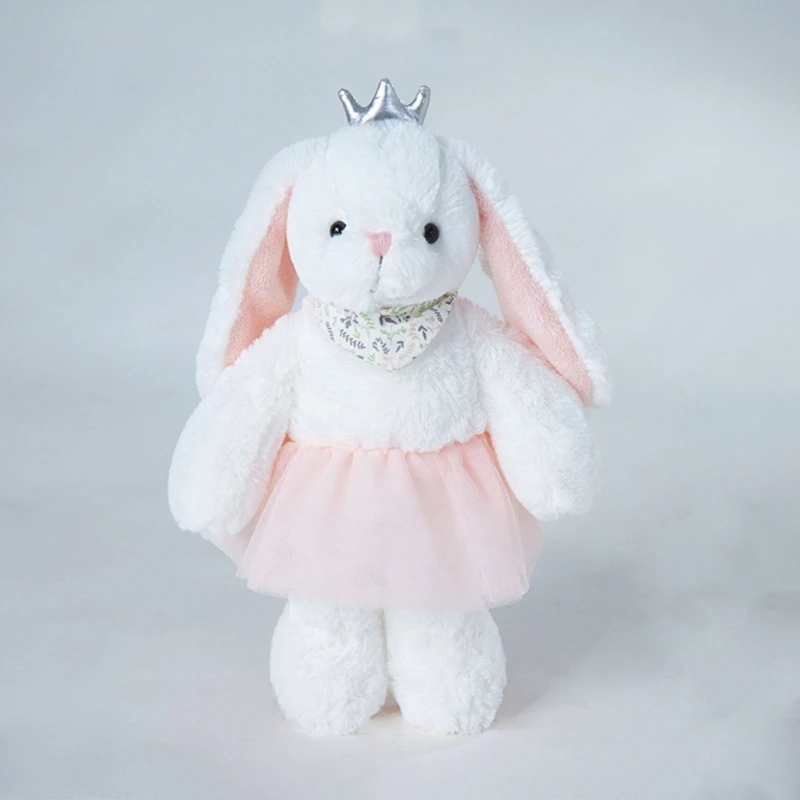 

Plush Bunny Cute Fluffy Rabbits Stuffed Animal with Skirt 14" Sitting Height Sleeping Aids Dolls Gifts for Boys Girls 69HE