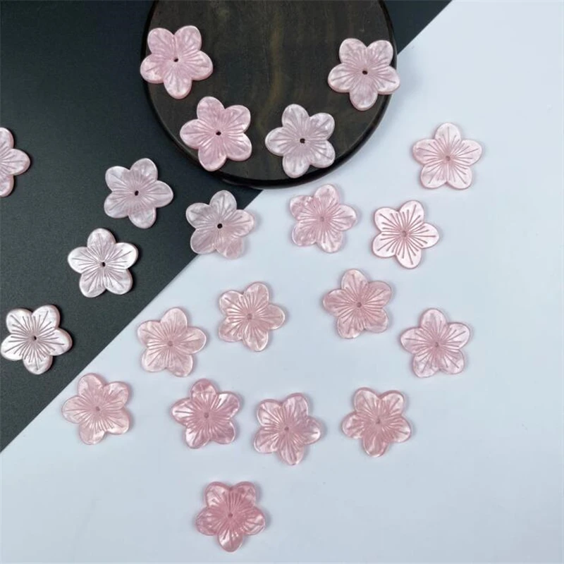 20Pcs/Lot Acetic Acid 20MM Pink Flower Beads Torus Petals Spacer Beads Charm Connectors Diy Hair Jewelry Making Resin Acessories