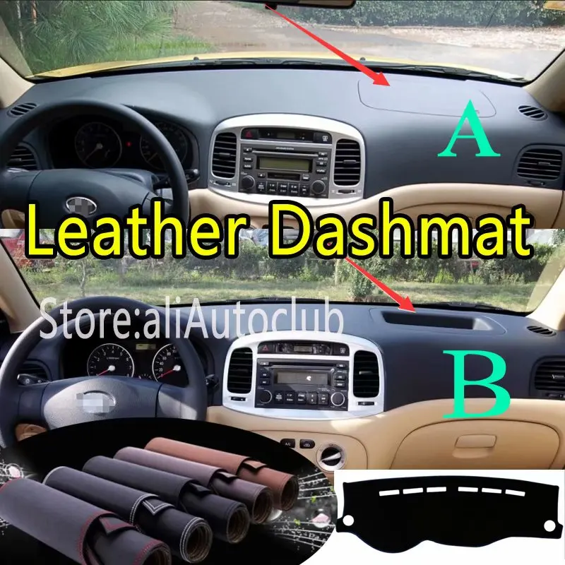 

For Hyundai Accent Era Brio Avega Verna 2005 -2011 Leather Dashmat Dashboard Cover Dash Mat Sunshade Carpet Custom Car Styling