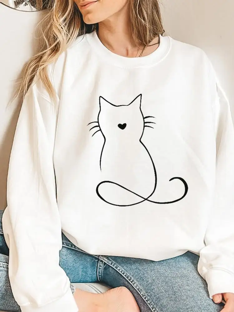 

Cat Love Pet Trend Love Pullovers For Women Fashion Autumn Spring Fall Top Printing Graphic Sweatshirts Female Casual Clothing